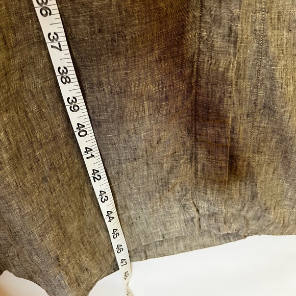 Poetry Linen Dress Button Front Short Sleeve V-Neck Minimalist Lagenlook Sz 8 - Picture 12 of 12